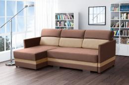 Sofá chaise longue con cama muy cómodos y estilo - KOLIBER, Beige / Marrón, 220 cm x 146