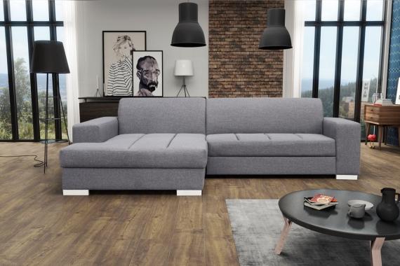 Foto Sofá chaise longue con cama y arcón — MISTRAL, Gris