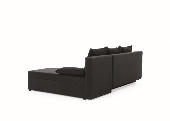 Foto Sofá chaise longue reversible pequeño con cama – Gino, Azul, 206cm x 146cm