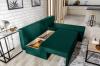 Foto Sofá chaise longue reversible pequeño con cama – Gino, Verde, 206cm x 146cm