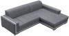 Foto Sofá chaise longue tapizado convertible en cama - MARTÍN, Gris / Blanco, 260cm x 177cm