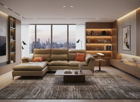 Foto Sofá Chaise Longue B3 | Microfibra de Lujo y Relleno de Látex (345x180 cm)