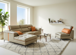 Sofá Chaise Longue B3 | Microfibra de Lujo y Relleno de Látex (345x180 cm)