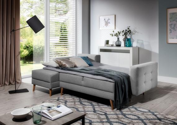 Foto Sofá Chaiselongue-cama-gris claro-248x162cm - ASGARD L