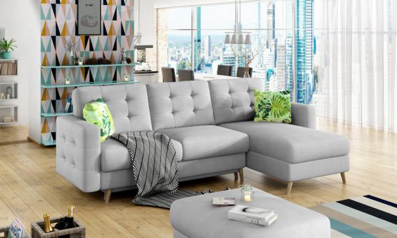 Foto Sofá Chaiselongue-cama-gris claro-248x162cm - ASGARD L