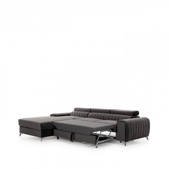 Foto Sofá Chaiselongue cama - Grayson, Gris oscuro