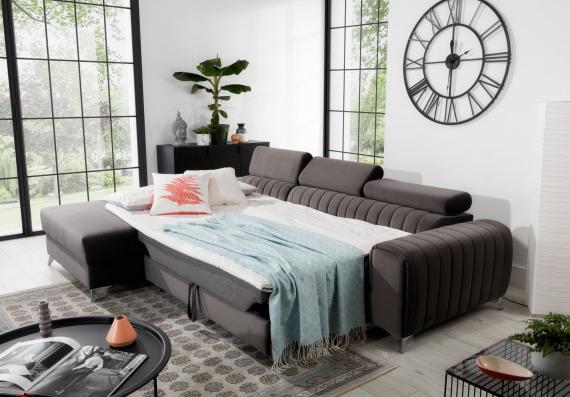 Foto Sofá Chaiselongue cama - Grayson, Gris oscuro