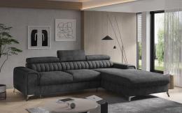 Sofá Chaiselongue cama - Grayson, Gris oscuro