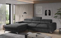 Sofá Chaiselongue cama - Grayson, Gris oscuro