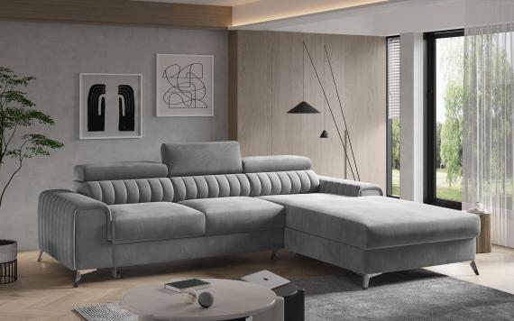 Foto Sofá Chaiselongue cama - Grayson, Gris claro