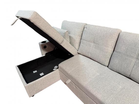 Foto Sofá con 2 camas + arcon+USB+type-C+portavasos reversible - Costa LX 337cm x 130cm