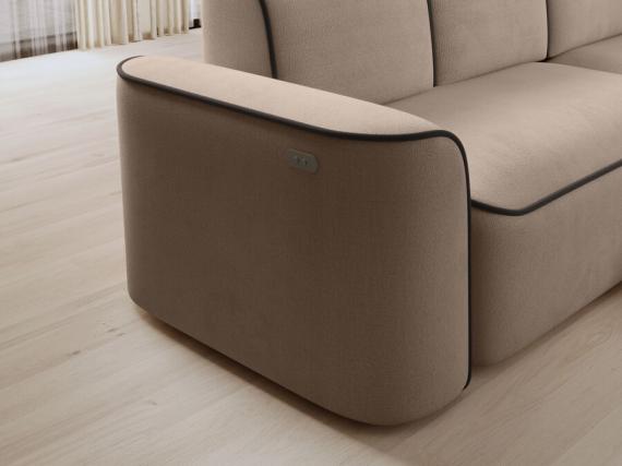 Foto Sofà con asiento eléctrico - UME, Beige / Marrón