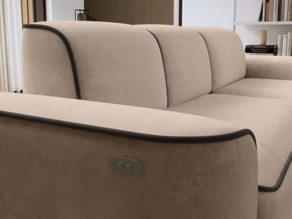 Foto Sofà con asiento eléctrico - UME, Beige / Marrón