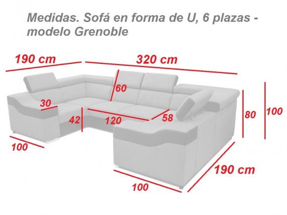 Foto Sofá en forma de U, 6 plazas – Eva #3490