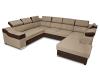 Foto Sofá en forma de U - Ángela. Cama extraíble y reposacabezas reclinables. 7 plazas, Beige / Marron, 335x260