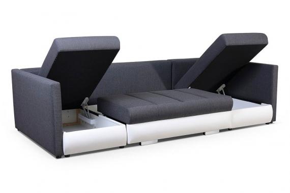 Foto Sofá en forma de U pequeño con cama, 2 chaise longue y 3 arcones – Bora #1346