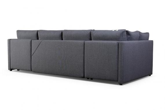 Foto Sofá en forma de U pequeño con cama, 2 chaise longue y 3 arcones – Bora #1346