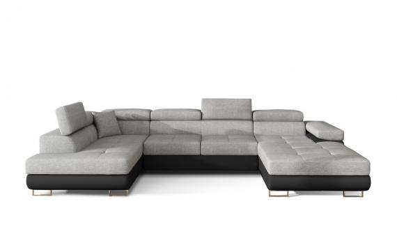 Foto Sofás cama+arcon - gris/tela - negro/polipiel - 345x205 - RODRIGO