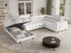 Foto Sofá en U moderno (2 chaiselongs) con cama y arcón 347x202 - Blanco - FECTORY