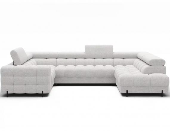 Foto Sofá en U moderno (2 chaiselongs) con cama y arcón 347x202 - Blanco - FECTORY