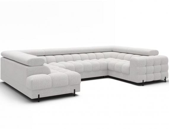 Foto Sofá en U moderno (2 chaiselongs) con cama y arcón 347x202 - Blanco - FECTORY