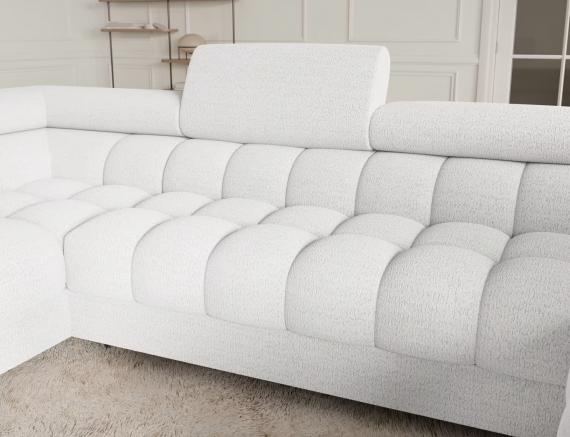 Foto Sofá en U moderno (2 chaiselongs) con cama y arcón 347x202 - Blanco - FECTORY