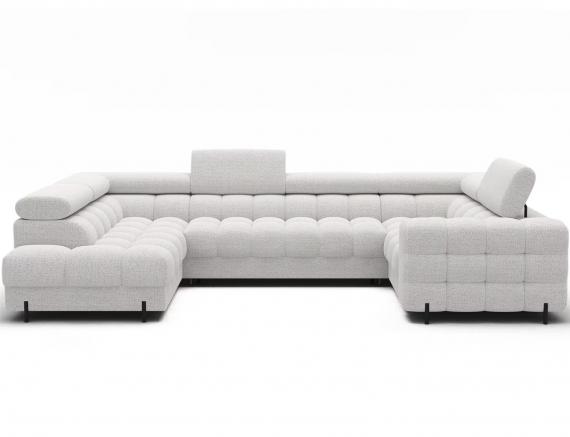 Foto Sofá en U moderno (2 chaiselongs) con cama y arcón 347x202 - Blanco - FECTORY