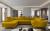 Sofá en U moderno (2 chaiselongs) con cama y arcón 347x200  - Luis, Amarillo