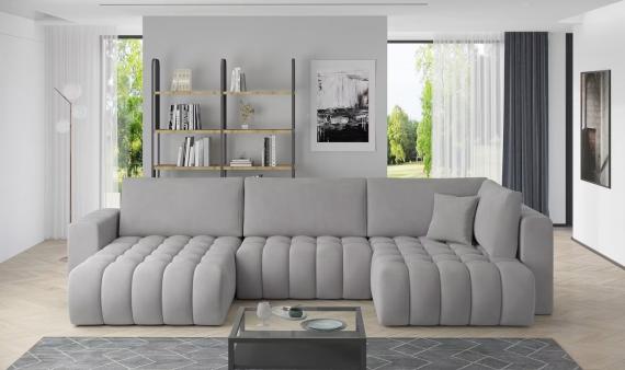 Foto SOFÁ GRANDE CON CAMA Y ARCÓN FORMA DE U 350 CM X 170 CM BONITO GRIS