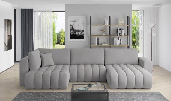 Foto SOFÁ GRANDE CON CAMA Y ARCÓN FORMA DE U 350 CM X 170 CM BONITO GRIS OFERTA