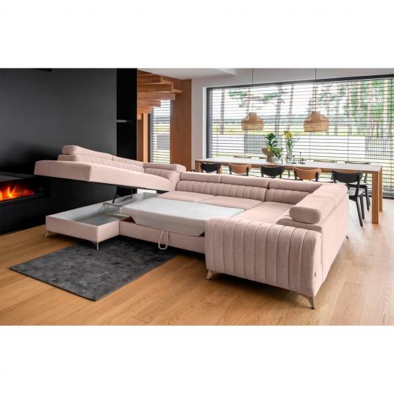 Foto SOFÁ GRANDE CON CAMA Y ARCÓN FORMA DE U CON PATAS ALTAS 347 CM X 202 CM LUIS ROSA
