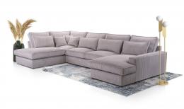 Sofá grande en forma de U – Cleo U, Gris, 398cm x 176cm x 225cm