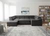 Foto Sofá Panorámico en U ANGELA | 7 Plazas XXL con Cama y 9 Cabezales Reclinables (335 cm) gris oscuro