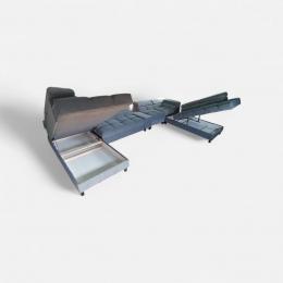 Sofá Panorámico en U con Cama, con 2 Arcones y Carga USB TITAN XXL