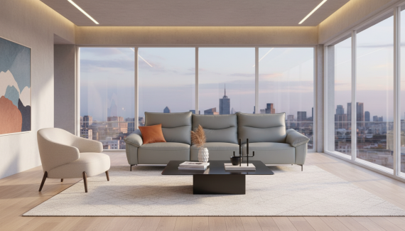 Foto Sofá Relax Eléctrico R3 de Piel Natural - Máximo Confort y Diseño Recto