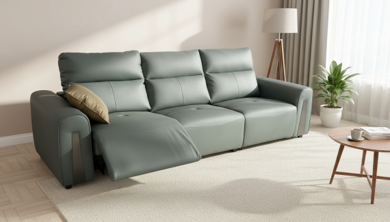 Foto Sofá Relax R1 Premium – Piel Natural con Motor Eléctrico (280 cm)