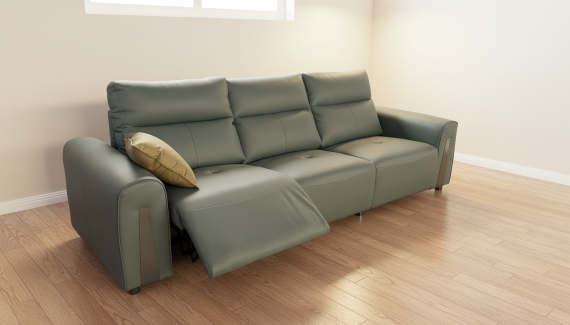 Foto Sofá Relax R1 Premium – Piel Natural con Motor Eléctrico (280 cm)