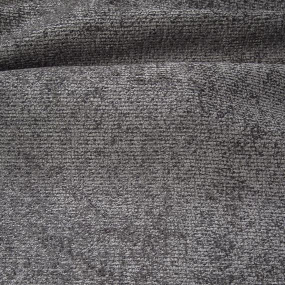 Foto Sofá rinconera con altos reposacabezas y respaldos, 6 plazas – Eva, Tela, Gris + Blanco