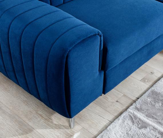 Foto Sofá rinconera con cama extraíble - Laurence, Azul