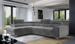 Sofá rinconera con cama extraíble - Laurence, Gris oscuro, 278x205, OFERTA