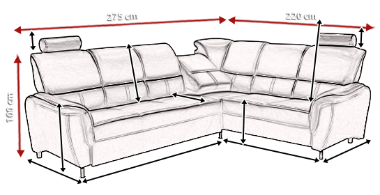 Foto Sofá rinconera con cama y arcón - Diana, Derecho, Marrón