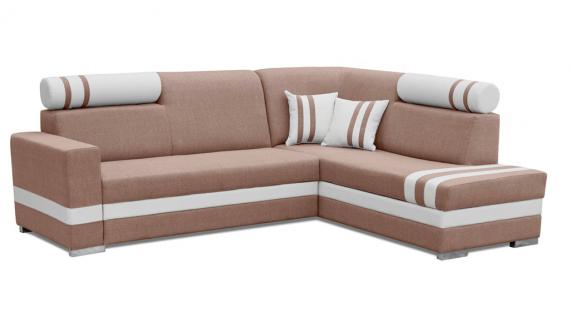 Foto Sofá rinconera con cama y arcón - R1, Beige/blanco, Tela/Polipiel