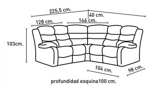 Foto Sofá rinconera relax manual — Luxor Beige