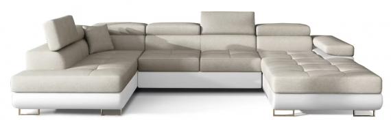 Foto Sofás cama+arcon - beige/tela - blanco/polipiel - 345x205 - RODRIGO