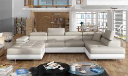 Sofás cama+arcon - beige/tela blanco/polipiel 345x205 RODRIGO