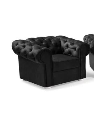 Foto SOFÁS DE 3 PLAZAS 2 PLAZAS O SILLON CHESTERFIELD  VALENTINO NEGRO