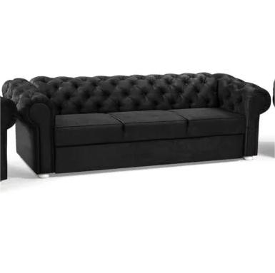 Foto SOFÁS DE 3 PLAZAS 2 PLAZAS O SILLON CHESTERFIELD  VALENTINO NEGRO