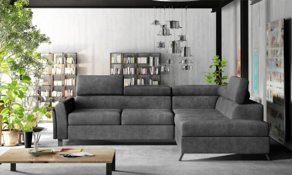 Foto Sofá sofa rinconera - Kairos, Gris oscuro, 265x200