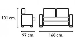 SOFA 2P RELAX - LUXOR, Gris, Beige