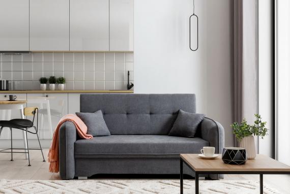 Foto Sofa cama 2 pl. 155 cm. - Laine, Gris oscuro